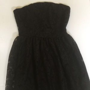 Black Lace Strapless Dress, size XS